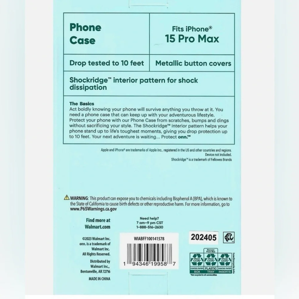 onn. Phone Case for iPhone 15 Pro Max
